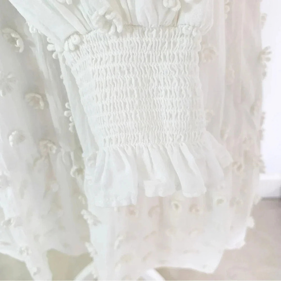 Cami NYC Carolina Floral Applique White Long Sleeve Mini Dress Size Small - Picture 14 of 16